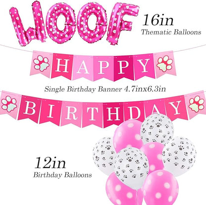 AROIC Dog Birthday Bandana Set, Pet Party Decorations Kit with 2 Bandanas, Fun Pet Birthday Party Decorations for Small Medium Dogs Pets, Cute Puppy Celebration Outfit with Hat, Bow Tie & Balloons
