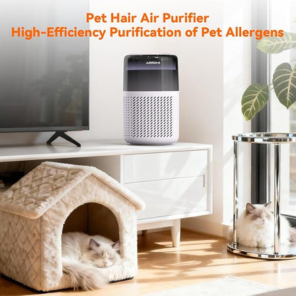 AIRROMI HEPA Air Purifier for Bedroom&Home,Pet Air Purifier for Home Pets,Removes Pet Odor,Cat Litter Smell,Dust,Smoke&Allergies,Quiet Room Air Purifier with Scents,360°Air Cleaner,A2005 Purple
