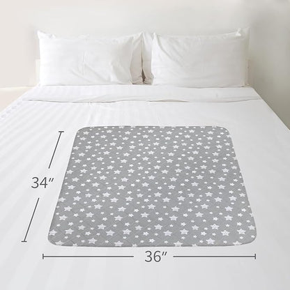 Waterproof Bed Pads Washable 34" x 36" (2 Pack), Absorbent Chuck Pads for Incontinence, Washable Pee Pads for Dogs, Waterproof Mattress Protector for Seniors, Bedwetting Kids, Hospitals, Pets