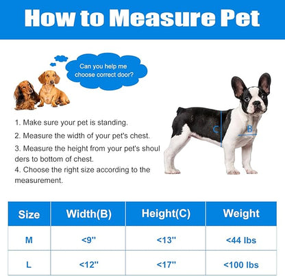Aluminum Pet Door with Panels,Durable Dog Door with Automatic Closing Magnetic Flaps, Slide-in Panel & 4 Security Locks, Ideal for Interior and Exterior Doors, Screen and Wall, Medium, Sliver