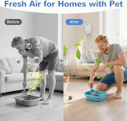 Air Ionizers, Plug in Negative Ion Air Purifier, Pet Odor Eliminator for Dogs/Cats, Ozone Free Quiet Air Freshener for Small Spaces/Cat Litter Room, Kitchen, Smoke Dust, Mini Air Cleaner