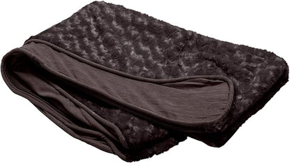 Furhaven Replacement Dog Bed Cover Ultra Plush Faux Fur & Suede Contour Luxe Lounger, Machine Washable - Chocolate, Large