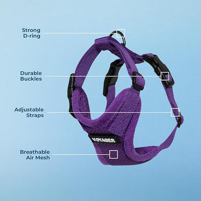Voyager Step-in Pet Harness - All Weather Mesh, Adjustable Step in Harness for Cats and Dogs by Best Pet Supplies - Purple, M