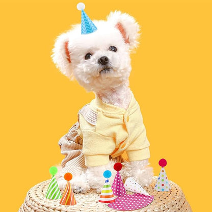 10 PCS Colorful Mini Party Hats for Stuffed Animals Lovely Paper Cone Tiny Birthday Hats for Stuffed Animals Pets Baby, Accessories