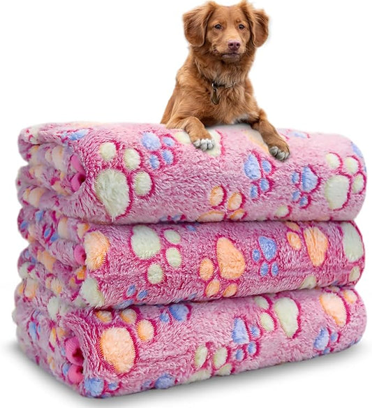 Dog Blankets for Medium Large Dogs Washable, 3 Pack Pet Blanket Washable 41" x 31", Fuzzy Soft Puppy Throw Cover for Kennel Crate Bed