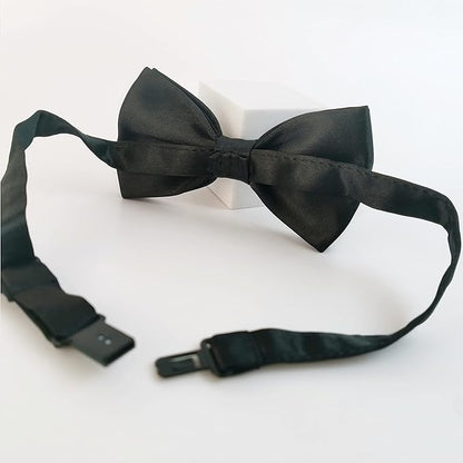Black Bow Tie for Dogs, KOOLMOX Adjustable Dog Bow Tie Collar for Medium and Large Dogs Cats Pets Wedding Birthday Graduation Holiday Christmas Cosutmes
