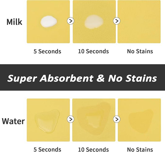 Dog Food Mat - Absorbent Cat Mat for Food and Water, No Stains Pet Feeding Bowl Mat, Easy to Clean Pet Placemats, Quick Dry Dog Water Dispenser Mat for Messy Drinkers | Paw Yellow 18"x 28"
