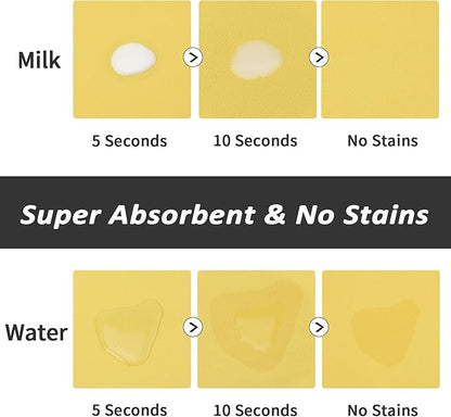 Dog Food Mat - Absorbent Cat Mat for Food and Water, No Stains Pet Feeding Bowl Mat, Easy to Clean Pet Placemats, Quick Dry Dog Water Dispenser Mat for Messy Drinkers | Yellow 18"x34"