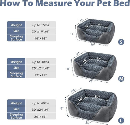 INVENHO Dog Bed Medium Size Dog, Orthopedic Warming Soft Calming Sleeping Puppy Bed Durable Pet Bed with Anti-Slip Bottom (Pack of 2)