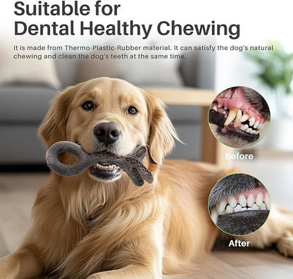 Gardner Pet 2-Pack Dog Chew Toy, Long Lasting Interactive Dog Toys Add Shredded Coconut Nylon+TPR, Teeth Cleaning and Training Toy for Medium/Large Breed,Bacon Flavor(Antler-L+Bone-L)