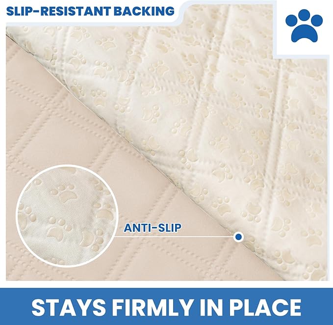 Waterproof Dog Blanket, Non-Slip Soft Pet Bed Cover, Couch Cover for Dogs Washable, Protects Sofa, Furniture, Crate, Car, Tear Resistant Leakproof Pet Blanket (30x53 Inch, Beige)