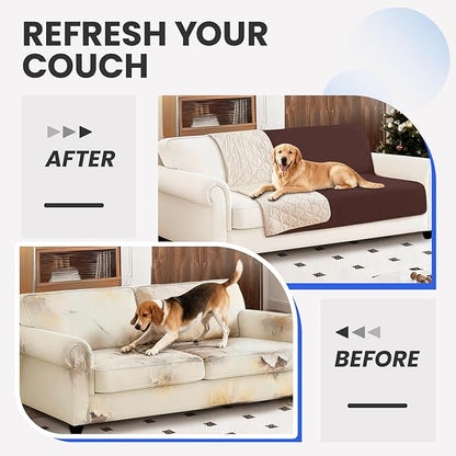 Waterproof Dog Bed Cover, Non-Slip Dog Blanket for Couch, Couch Covers for Dogs Washable, Pet Blanket for Furniture, Pet Bed Mat for Sofa, Car, Pet Supplies (68x82 Inch, Coffee)