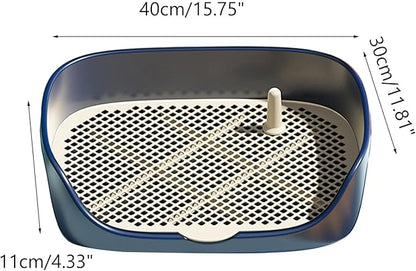 Dog Tray with Wall for Cats and Dogs, Elevated Pet Feeding Station, Wall-Mounted Pet Bowl Tray with Barrier, Multi-Level Pet Food Dispenser for Clean Feeding- Blue S