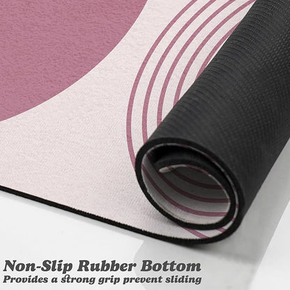 Dog Food Mats for Floors Waterproof, Cat Water Bowl Mats Pet Feeding Absorbent Mat Placemats for Food and Water Pink Bohemia 16 * 24 inch