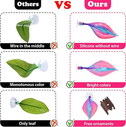 WILLBOND 2 Pcs Pink Silicone Betta Fish Bed Leaf Hammock Betta Fish Tank Accessories Decorations for Aquarium Ornaments, Practical Resting Spot, No Bpa, Comfortable and Safe