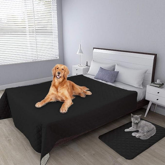 Easy-Going 100% Waterproof Dog Bed Cover, Non-Slip Pet Blanket for Furniture, Washable Couch Cover, Repleasement Sofa Cover (68X82 in,Black)
