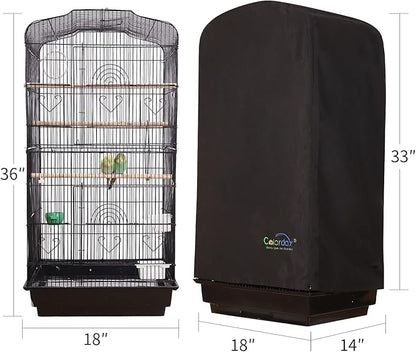 Colorday Good Night Bird Cage Cover for Large Bird Cage with Play Top (Patent Pending) (Black, 64")