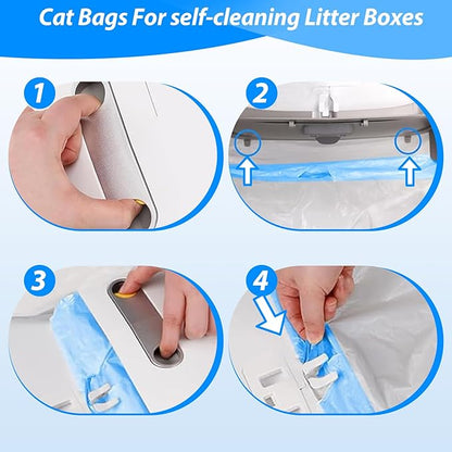 Litter Bags Compatible with Petcove,Durable Replacement Bags Compatible with Petcove Self Cleaning Box,18 x 16 Litter Bag Compatible with Petcove,4 Rolls