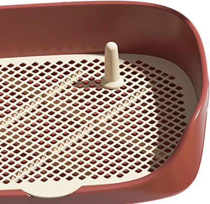 Dog Tray with Wall for Cats and Dogs, Elevated Pet Feeding Station, Wall-Mounted Pet Bowl Tray with Barrier, Multi-Level Pet Food Dispenser for Clean Feeding- Red L