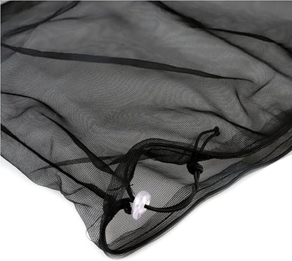 Bird Cage Seed Catcher, Large Airy Gauze Bird Cage Cover Guard, Adjustable Birdcage Nylon Mesh Net Cover (XL-118x32 in, Black)