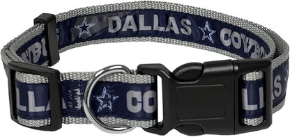 Dallas Cowboys NFL Dog & Cat Collar - Large, Shiny & Colorful, Licensed by The NFL