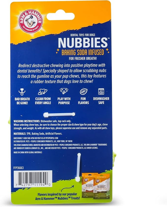Arm & Hammer for Pets Nubbies Dog Dental Toys TPR Wave Toy, Mint Flavored, Chew Toy for Dogs, Best Dog Chew Toy for Gentle Chewers, Reduces Plaque & Tartar Buildup Without Brushing