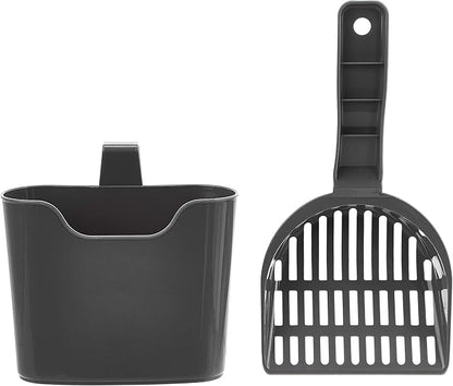 Amazon Basics Durable Litter Scoop for Cat Litter Box,with Holder,Efficient Scooper,(Pack of 12)