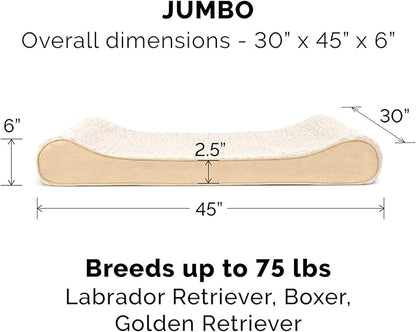 Furhaven Replacement Dog Bed Cover Ultra Plush Faux Fur & Suede Contour Luxe Lounger, Machine Washable - Cream, Jumbo (X-Large)