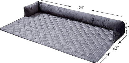 Brilliant Sunshine Premium Calming Dog Bed Mat, Silky Velvet, Removable Washable Cover, Cushion Protector and Couch Covers for Dogs, Pets, Cats, Extra Large, Grey