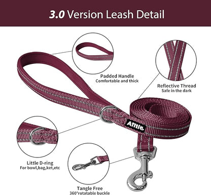 AIITLE Comfortable Dog Harness and Leash Set for Walking - Christmas Step in Vest Harness,Reflective Bands, Adjustable No Pull Puppy Essentials, for Small Dogs and House Cats Burgundy XS