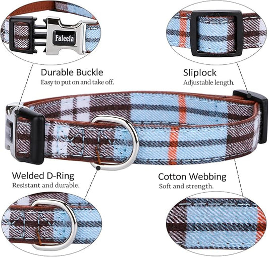 Faleela Soft &Comfy Bowtie Dog Collar,Detachable and Adjustable Bow Tie Collar,for Small Medium Large Pet (L, Blue)