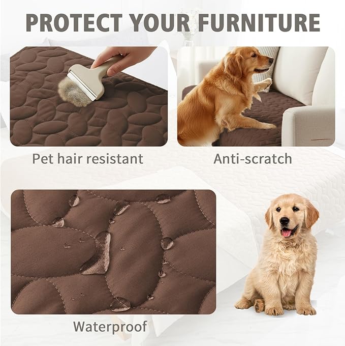 Ameritex Waterproof Pet Bed Cover Anti-Slip Dog Bed Blanket for Sofa and Furniture Waterproof New Pattern Design (Chocolate, 30x80 Inch (Pack of 1))