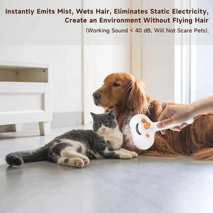 Pet Steam Brush for Dog & Cat – shower bath brush – Steam for Shedding & Grooming Water Brush for Long & Short Haired Pets Spritz Defur Comb 3-in-1 Spray Hair Removal Comb