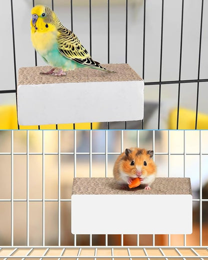 KATUMO Conure Toys, 4.7 Inch Cockatiel Foraging Shredder Chewing Toys Parakeet Perch Stand Bird Cage Assessory for Lovebird Parrotlet Small Birds