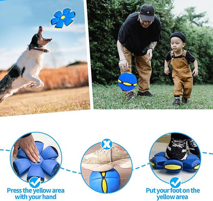 Dog Flying Disc Toy, Flying Saucer Ball for Dogs, Outdoor Games Red+Pink 2PCS