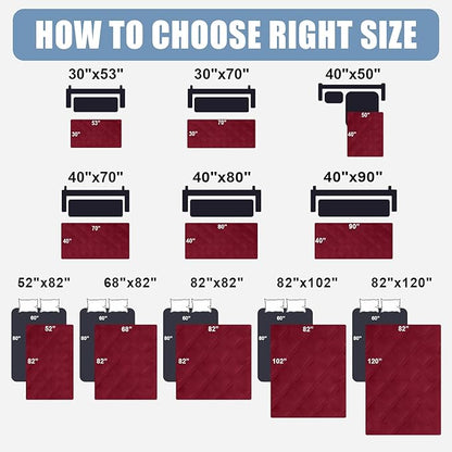 Smiry Waterproof Dog Bed Cover Blanket 68x82, Soft Reversible Pet Blanket, Washable Leakproof Cats Dogs Couch Cover for Sofa, Couch, Furniture, Wine Red/Beige