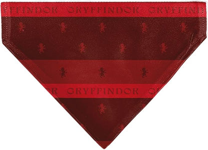 Harry Potter Pet Bandana Harry Potter Gryffindor Traits Banner and Icons Reds Yellow Slip On Collar Bandana Only
