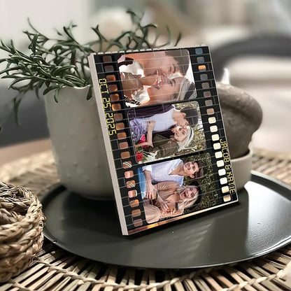 NAZENTI Personalized Couple Photo Building Blocks for Him, Custom Couples Photos Camera Film Roll Puzzle Gift for Valentine Anniversary Birthday, Memory Film Gifts for Boyfriend Husband