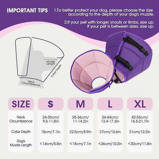 Dog Cone Collar After Surgery, Soft Cone for Small Dogs to Stop Licking, Adjustable Elizabethan Collar for Dogs, Lightweight Breathable Dog Recovery Cones for Wound Healing & Hot Spots