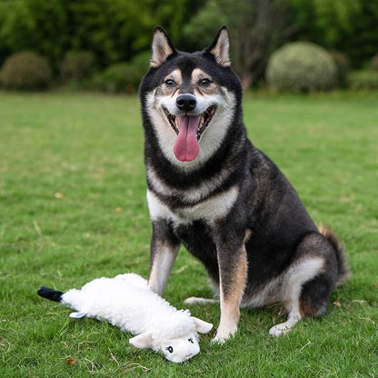 Best Pet Supplies Squeaky Dog Toys with Soft Durable Fabric for Small, Medium and Large Pets Interactive Toy for Indoor Play, Supports Active Biting and Play - Sheep, Cow, Medium