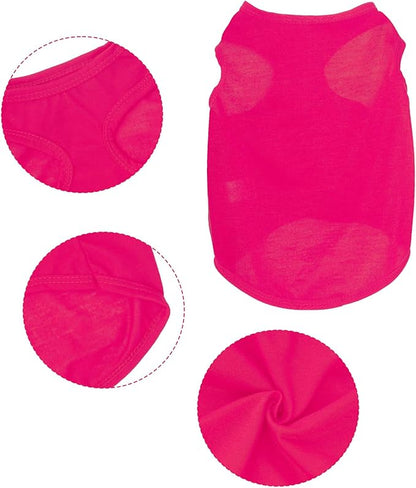 4 Pcs Cat Shirts Solid Color Dog Clothes Summer Sleeveless Pet T Shirts for Small Pet Dogs Cat (Black,Pink,Grey,Rose red, Medium)
