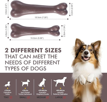 2 Pack Durable Dog Chew Toys for Aggressive Chewers-Puppy Teething Toys, Long-Lasting Dog Bones for Medium & Large Breeds-Indestructible Chew Toys for Dogs to Keep Them Busy & Support Dental Health