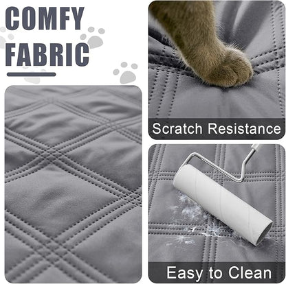 Smiry Waterproof Dog Bed Cover Blanket 40x70, Soft Reversible Pet Blanket, Washable Leakproof Cats Dogs Couch Cover for Sofa, Couch, Furniture, Grey/Grey