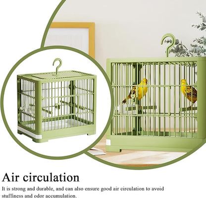 2025 New Carry Cage for Parakeet Portable 30x23x26cm Bird Travel Carrier Cage with Pull Out Tray Hook Handle Easy Transport Install for Various Birds Macaws Sparrow Conures Cockatiels