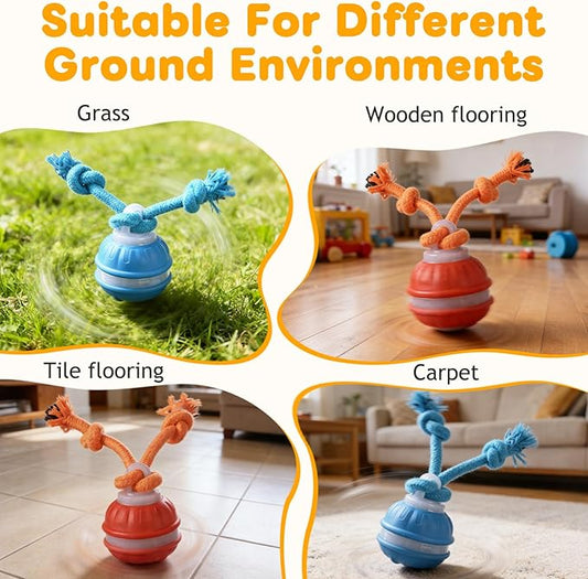 2Pcs Zealburst Dog Toy, Interactive Dog Toys, 360°Interactive Smart Rolling Pet Ball, USB Rechargeable Smart Motion for Bored Pet Cats Dogs, Interactive Dog Balls (Orange+Blue)