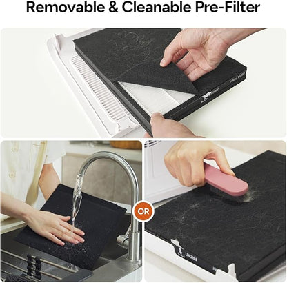 Dr.Prepare Filter Replacement for DAP01 Air Purifier, 2 Pack, 3-Stage HEPA Filter with Washable Pre-Filter and Activated Carbon
