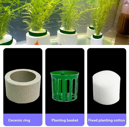 12 Pack New Upgrade Aquarium Plant Weights, Aquatic Plants Fixed Ring Set, Anti-Floating Ceramic Aquarium Plant Rings, Aquarium Landscape Decoration Fish Tank Accessories 1.8 x 1.3 Inch
