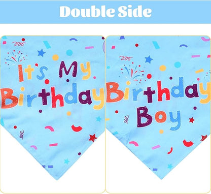 hoyuwak Dog Birthday Party Supplies Girl Boy Dog Birthday Bandana Bow Hat with Numbers for Small Medium Large Pets