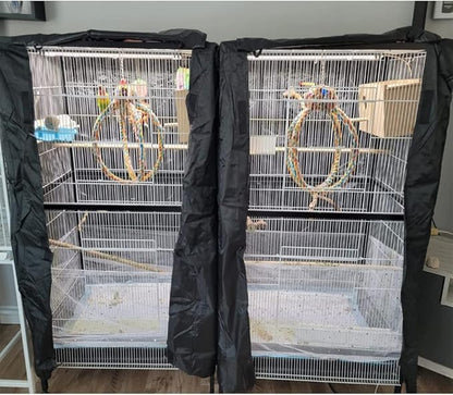Extra Large Bird Cage Cover Breathable Waterproof Material Universal Black-Out Bird Parrot Cover Good Night Birdcage Cover Sleep Helper for Parrots Parakeets Budgies Macaw (40x27x48in)