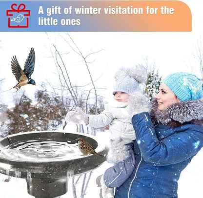 Bird Bath Heater for Outdoors in Winter, Birdbath Water Heater 120 W Pond De-Icer, Bird Bath Deicer Full-Covered Aluminum, Birdbath Heater Thermostatcally Controlled Auto Shut Off for Winter
